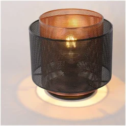 Lampe De Table Lucide Orrin Noir, 1 Lumiere