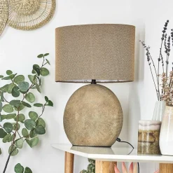 Lampe De Table Manariz Brun, 1 Lumiere