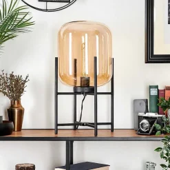 Lampe De Table Manzano Noir, 1 Lumiere