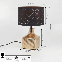 Lampe De Table Osorno Or, 1 Lumiere