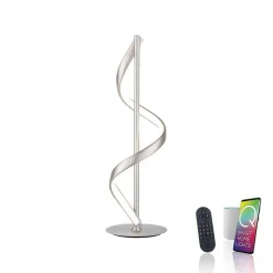 Lampe De Table Paul Neuhaus Qswing Led Argente, 1 Lumiere, Telecommandes