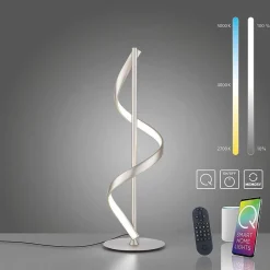 Lampe De Table Paul Neuhaus Qswing Led Argente, 1 Lumiere, Telecommandes