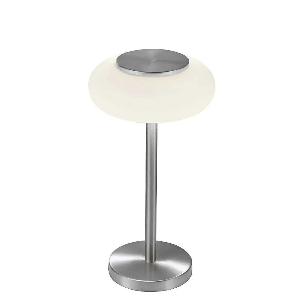 Lampe De Table Paul Neuhaus Q-Etienne Led Acier Brosse, 1 Lumiere, Telecommandes