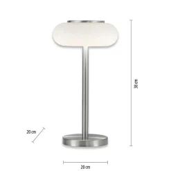 Lampe De Table Paul Neuhaus Q-Etienne Led Acier Brosse, 1 Lumiere, Telecommandes