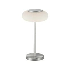 Lampe De Table Paul Neuhaus Q-Etienne Led Acier Brosse, 1 Lumiere, Telecommandes