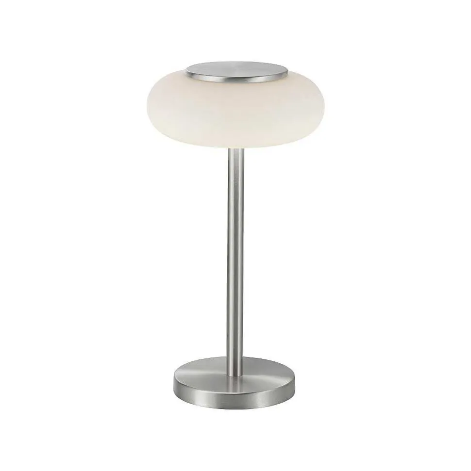 Lampe De Table Paul Neuhaus Q-Etienne Led Acier Brosse, 1 Lumiere, Telecommandes