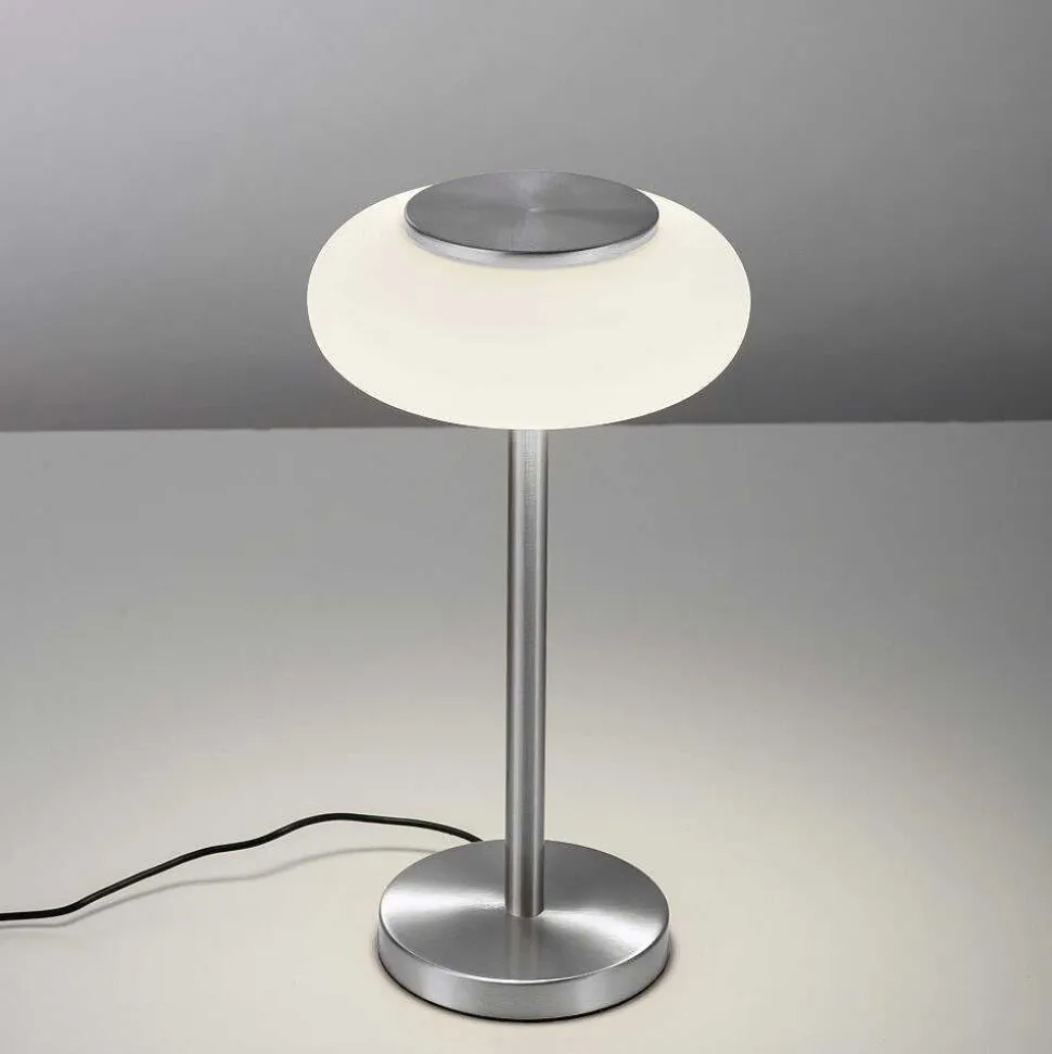 Lampe De Table Paul Neuhaus Q-Etienne Led Acier Brosse, 1 Lumiere, Telecommandes