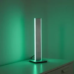 Lampe De Table Paul-Neuhaus Q-Adriana Led Aluminium, 2 Lumieres, Telecommandes
