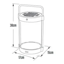 Lampe De Table Solaire Konstsmide Crotone Led Noir, 1 Lumiere
