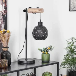Lampe De Table Sunasau Ecru, Noir, 1 Lumiere