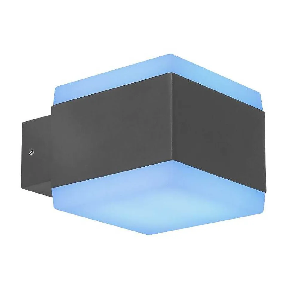 Lampe D'Exterieur Globo Slice Led Anthracite, 1 Lumiere, Changeur De Couleurs