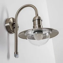 Lampe Murale D'Exterieur Elima Acier Inoxydable, 1 Lumiere, Detecteur De Mouvement