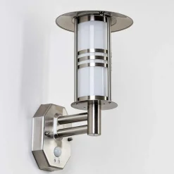 Lampe Murale D'Exterieur Forli Acier Inoxydable, 1 Lumiere, Detecteur De Mouvement