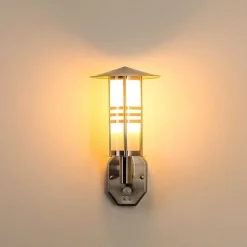 Lampe Murale D'Exterieur Forli Acier Inoxydable, 1 Lumiere, Detecteur De Mouvement