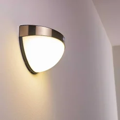Lampe Solaire Basra Led Chrome, 1 Lumiere, Detecteur De Mouvement