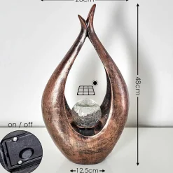 Lampe Solaire Benevento Led Bronze, 1 Lumiere