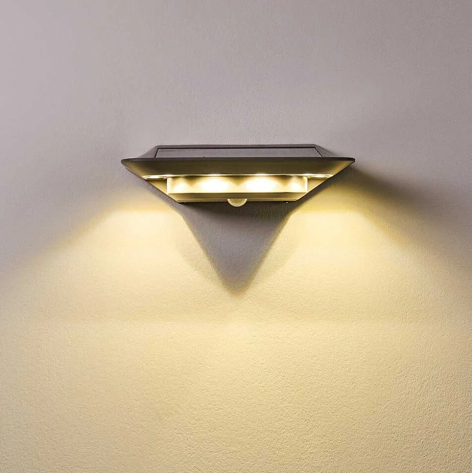 Lampe Solaire Camden Led Gris, 1 Lumiere, Detecteur De Mouvement