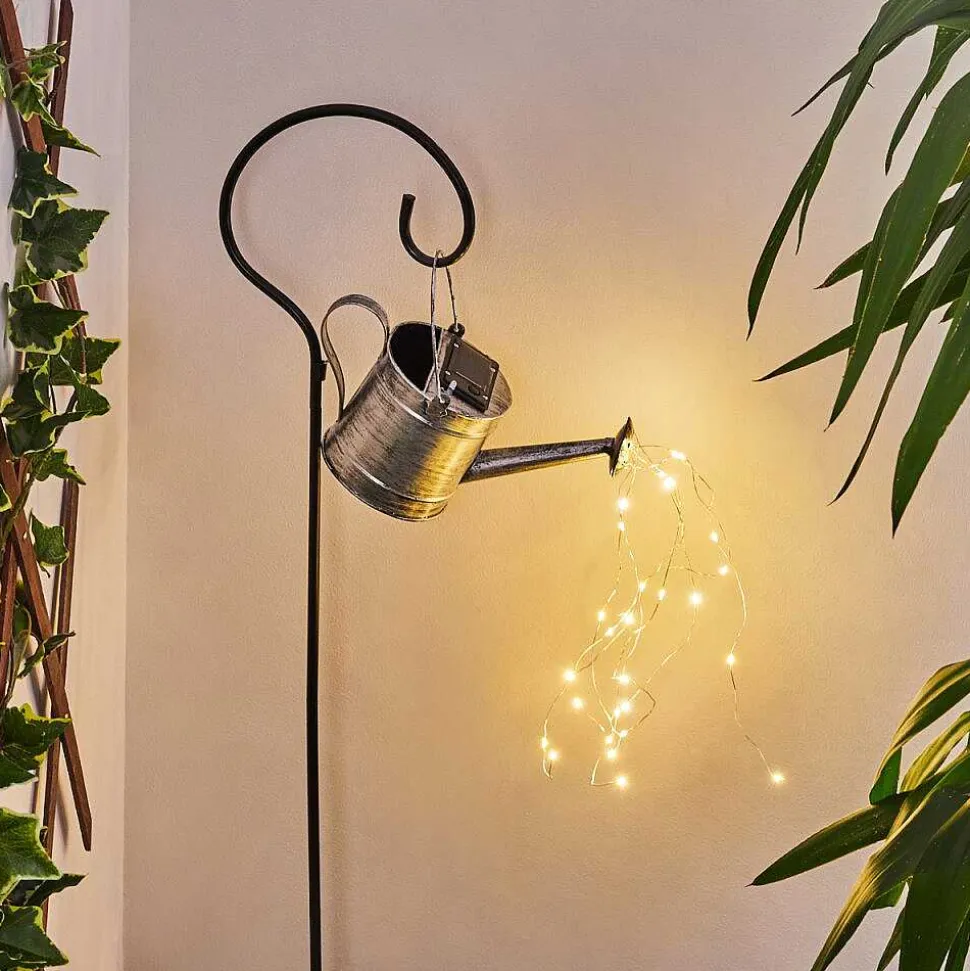 Lampe Solaire Dalen Led Noir, Argente, 28 Lumieres