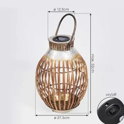 Lampe Solaire Mazomanie Led Bois Clair, Rouille, 1 Lumiere
