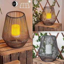 Lampe Solaire Mendola Led Gris, 1 Lumiere