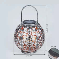 Lampe Solaire Moreland Led Cuivre, Noir, Argente, 1 Lumiere
