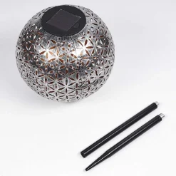 Lampe Solaire Samoao Led Cuivre, Noir, Argente, 1 Lumiere