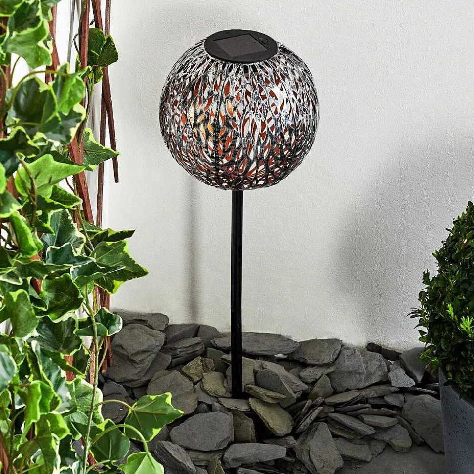 Lampe Solaire Samoao Led Cuivre, Noir, Argente, 1 Lumiere