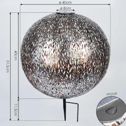 Lampe Solaire Samoao Led Cuivre, Noir, Argente, 1 Lumiere