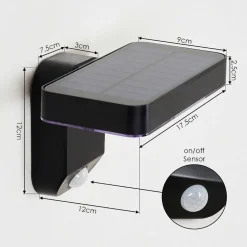 Lampe Solaires Bondarp Led Noir, 1 Lumiere, Detecteur De Mouvement