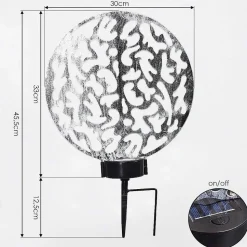 Lampe Solaires Kupa Led Noir, Argente, 2 Lumieres