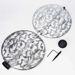 Lampe Solaires Mesan Led Noir, Argente, 1 Lumiere