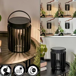 Lampe Solaires Rossina Led Noir, 1 Lumiere
