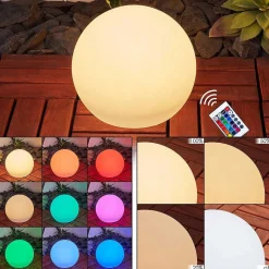 Lampe Solaires Ykullen Led Noir, 1 Lumiere, Telecommandes, Changeur De Couleurs