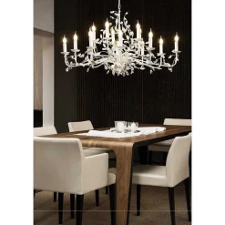 Lampe Suspension Eglo Flitwick 1 Argente, 15 Lumieres