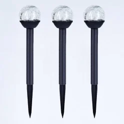Lot De 3 Lampes Solaires Colognole Led Noir, 1 Lumiere