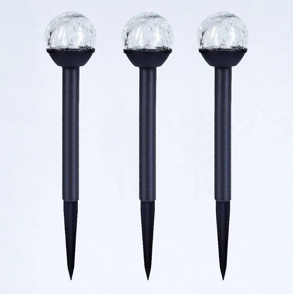 Lot De 3 Lampes Solaires Colognole Led Noir, 1 Lumiere