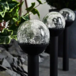 Lot De 3 Lampes Solaires Colognole Led Noir, 1 Lumiere