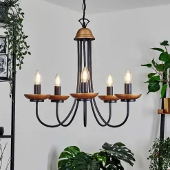 Lustre Cassague Noir, 5 Lumieres