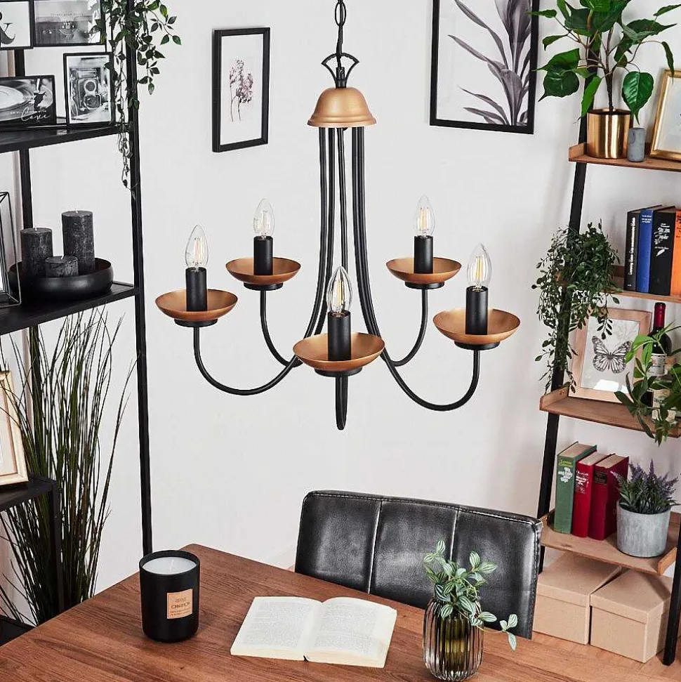 Lustre Cassague Noir, 5 Lumieres