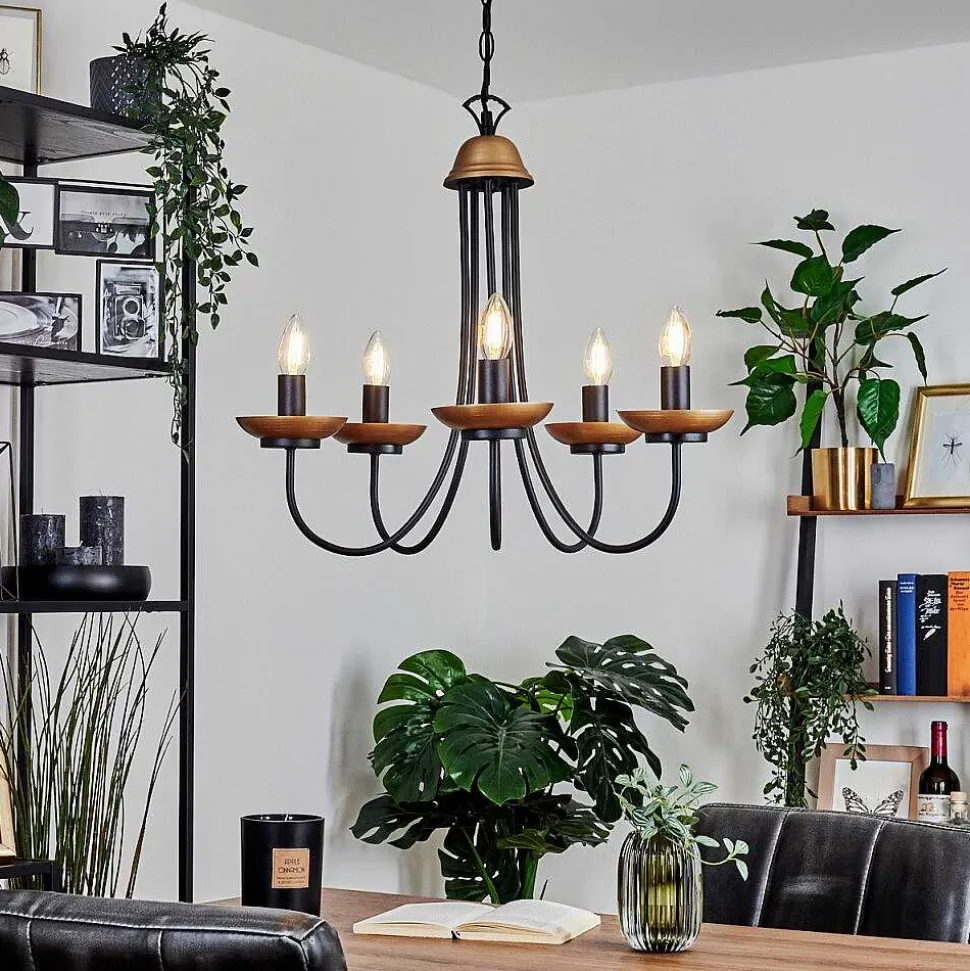 Lustre Cassague Noir, 5 Lumieres