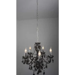 Lustre Delhi Noir, 5 Lumieres