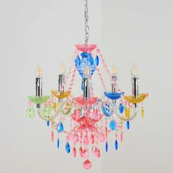 Lustre Malmback Multicolore, Chrome, 5 Lumieres