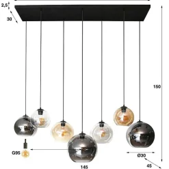 Lustre Multi Anthracite, 7 Lumieres