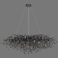 Lustre Paul Neuhaus Icicle Noir, 15 Lumieres
