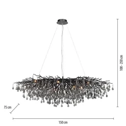 Lustre Paul Neuhaus Icicle Noir, 15 Lumieres