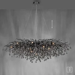 Lustre Paul Neuhaus Icicle Noir, 15 Lumieres