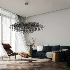 Lustre Paul Neuhaus Icicle Noir, 15 Lumieres
