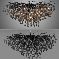Lustre Paul Neuhaus Icicle Noir, 10 Lumieres