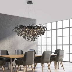Lustre Paul Neuhaus Icicle Noir, 10 Lumieres