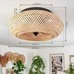 Plafonnier 50 Cm Bauro Noir, 4 Lumieres, Telecommandes